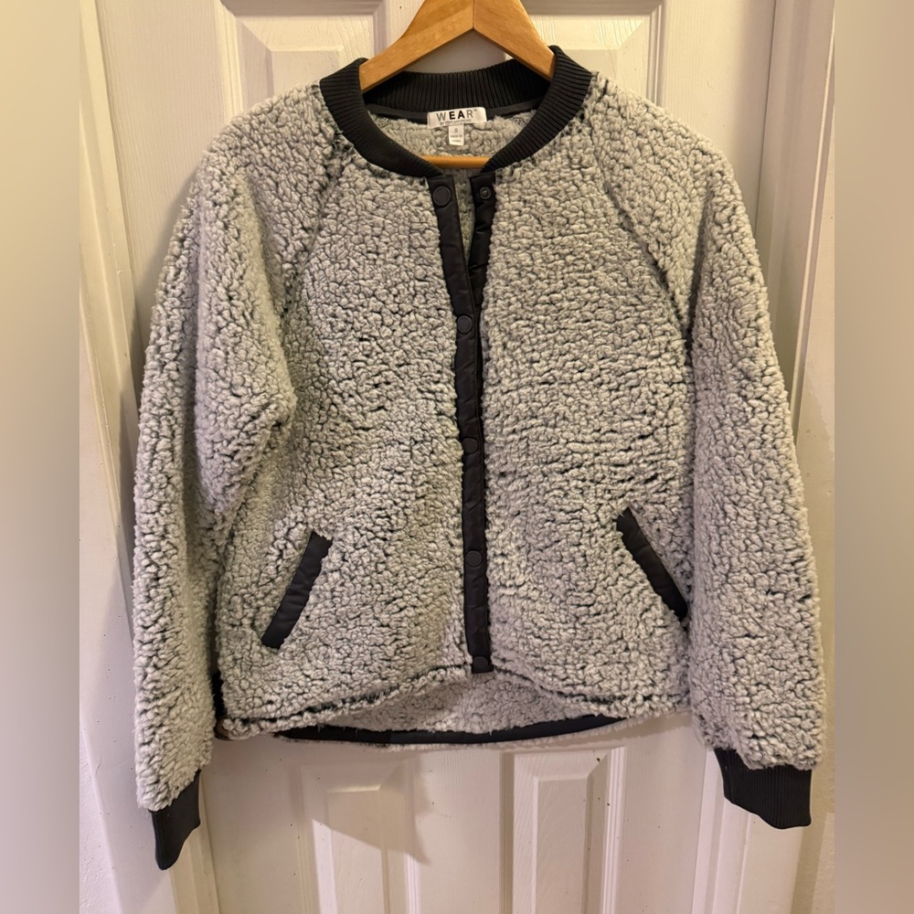 Women's WEAR by Erin Andrews Sherpa Raglan Snap Jacket NWOT 3 sizes available